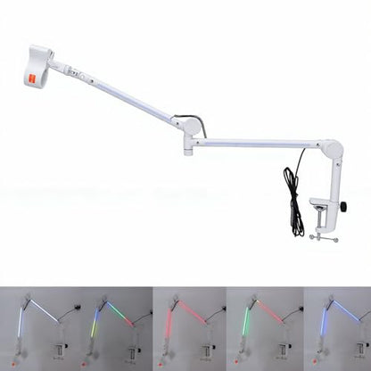 Asixxsix Microphone Boom Arm, Metal Adjustable Rotatable RGB Mic Stand with 3/8 to 5/8 inch Screw Adapter Desk Mount Clamp 2.2lbs Capaicty Heavy Duty for Gaming Streaming Podcast