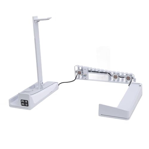 Horizontal Console Cooling Station | RGB Fan Stand with Controller Charger for Slim Disc Digital Gaming