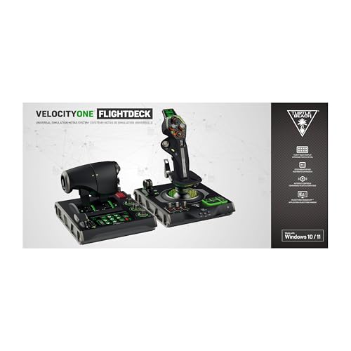 Turtle Beach VelocityOne Flightdeck Universal HOTAS Simulation System - PC | Windows 10 & 11 PCs, Joystick & Throttle for Air & Space Combat Simulation, Touch Display, 139 Mappable Controls, Black - style: Universal HOTAS Simulation System