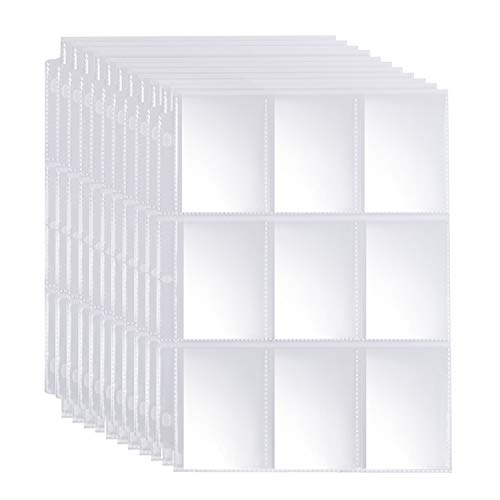 2088 Pockets Baseball Card Sleeves, JIQEZNL Premium 9 Pocket Trading Card Binder Sleeves for 3 Ring Binder, Double Side Card Protector Pages for Pokemon, Yugioh, Sport, Football Card Collector - size: 116 Sheets