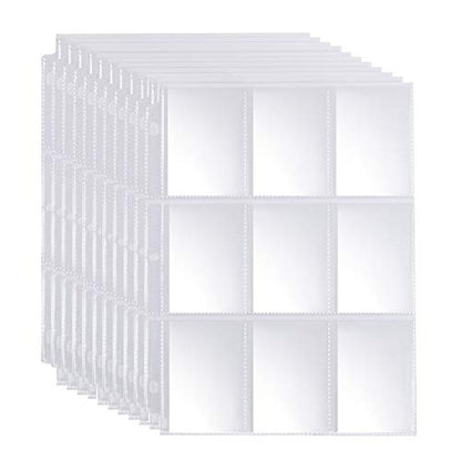 2088 Pockets Baseball Card Sleeves, JIQEZNL Premium 9 Pocket Trading Card Binder Sleeves for 3 Ring Binder, Double Side Card Protector Pages for Pokemon, Yugioh, Sport, Football Card Collector - size: 116 Sheets