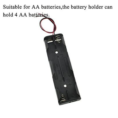 HAHIYO 4xAA Battery Holder Black Adapter Tube Case Not Corrode Solid Good Contact Bear Battery Leakage Smooth Load for Flashlight Torch Led RC 1PCS Plastic - style: 6V 4P(Style2)-1P