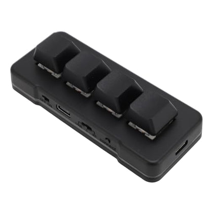 Mini 4 Key Keypad Mechanical Gaming Keyboard, RGB Blue Switch 4 Key Macro USB Keypad, 2.4G One Handed Mini Programmable Keyboard