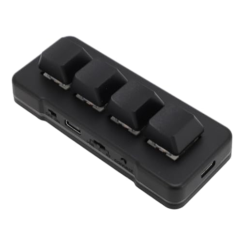 Mini 4 Key Keypad Mechanical Gaming Keyboard, RGB Blue Switch 4 Key Macro USB Keypad, 2.4G One Handed Mini Programmable Keyboard