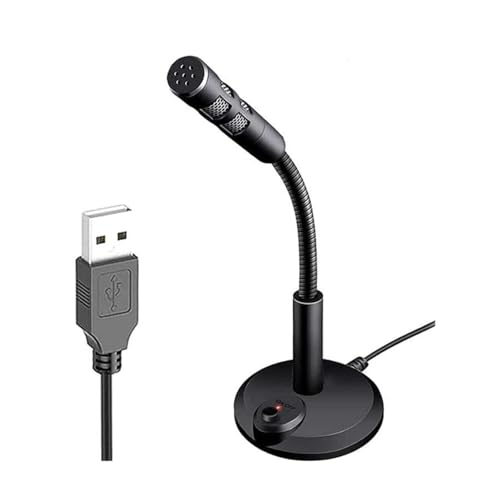 Mini USB Condenser Microphone with Adjustable Stand, Plug & Play Computer Mic for PC Laptop Mac, Gaming Streaming Recording Video Conference Zoom