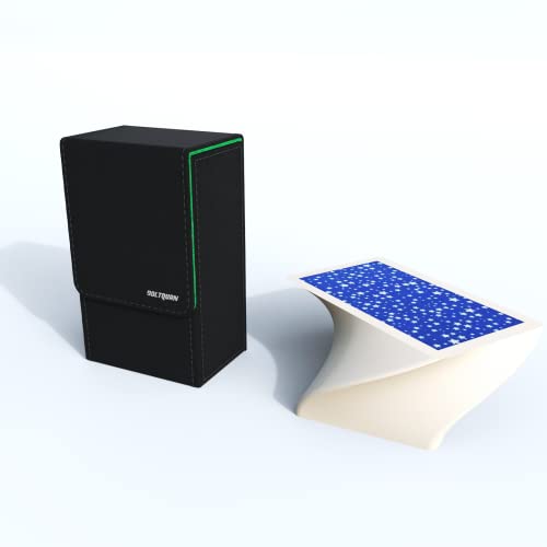 Black Tarot Card Holder with Light Green Interior; Fold Top Tarot Card Box Case with Magnetic Lid Closure; Fits Rider Waite Tarot Card Deck; Holder Measures Standard Size 5.39 x 3.38 x 2 In - color: Light Green