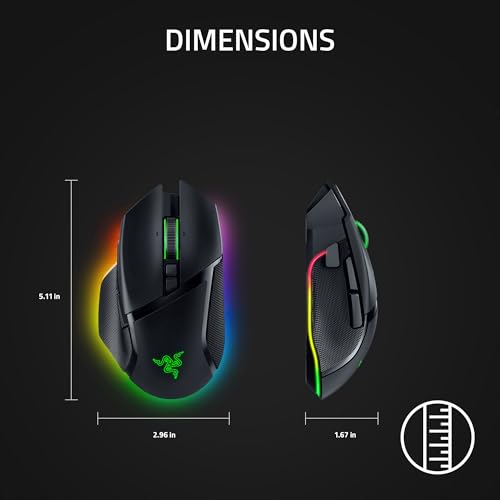 Razer Basilisk V3 Pro Wireless Gaming Mouse: HyperScroll Tilt Wheel - 30K DPI Optical Sensor - Gen-3 Optical Switches - 13-Zone Chroma RGB - 13 Programmable Controls - 3 Connection Modes - Black - color: Classic Black
