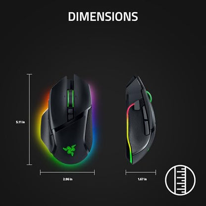 Razer Basilisk V3 Pro Wireless Gaming Mouse: HyperScroll Tilt Wheel - 30K DPI Optical Sensor - Gen-3 Optical Switches - 13-Zone Chroma RGB - 13 Programmable Controls - 3 Connection Modes - Black - color: Classic Black
