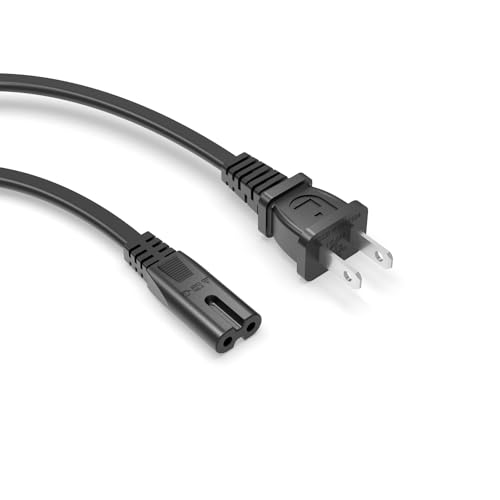 Superer 3 ft AC Power Cord Cable Fit for Sony PS5 PS4 PS3 Slim PlayStation 5 4 3, Xbox Series X/S, Xbox One X/S, TV, Printer, Speaker, Universal IEC C7 Figure 8 2 Prong Replacement Cables, ETL Listed - size: 3 Ft, style: 1 Pack