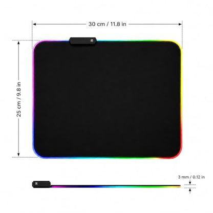 Small RGB Gaming Mouse pad, Lighting Gaming Pad | Small LED Pad with 13 Cool Lighting Modes, Waterproof Small Mouse Pads 11.8'*9.8' - size: 11.8L x 9.8W inches