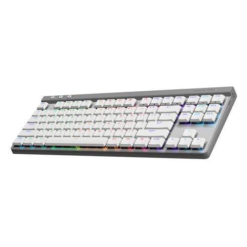 Logitech G515 Lightspeed TKL Wireless Gaming Keyboard (Tactile) - White | Thin Tenkeyless design, LIGHTSYNC RGB, PBT keycaps, Tactile Brown mechanical switches - color: White, style: Wireless