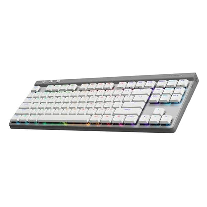 Logitech G515 Lightspeed TKL Wireless Gaming Keyboard (Tactile) - White | Thin Tenkeyless design, LIGHTSYNC RGB, PBT keycaps, Tactile Brown mechanical switches - color: White, style: Wireless