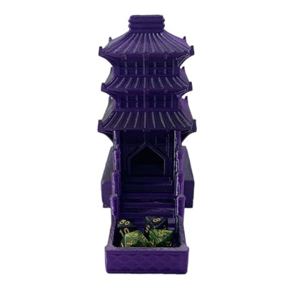 Temple Dice Dice Tower Dungeons and Dragons RPG Tabletop Roleplaying Game Jail DND (Random 7PCS D20 Dice Set Included) (Purple) - color: Color a