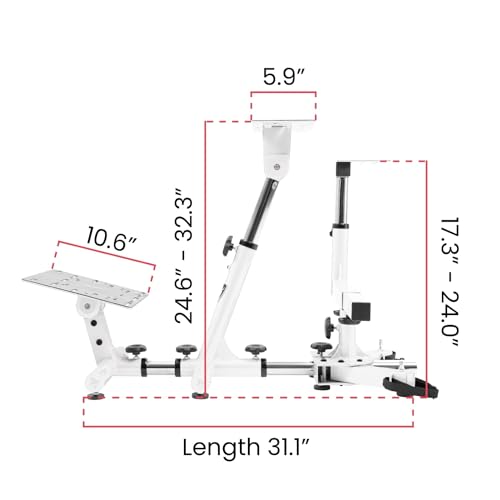 Arozzi Velocita Universal Racing Simulator Cockpit Compatible with Most Racing Sim Gear and Gaming Chairs Collapsible Telescopic and Portable - White | Universal, Compatible with Racing Sim Gear & Gaming Chairs, Collapsible, Telescopic, Portable - color: