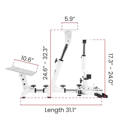 Arozzi Velocita Universal Racing Simulator Cockpit Compatible with Most Racing Sim Gear and Gaming Chairs Collapsible Telescopic and Portable - White | Universal, Compatible with Racing Sim Gear & Gaming Chairs, Collapsible, Telescopic, Portable - color:
