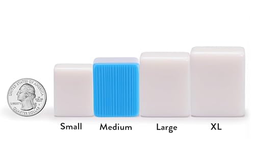 Traditional Chinese Mahjong Set 144 Melamine 34mm Tiles No Arabic Numerals | Standard 34mm Blue melamine tiles include 144 game tiles plus 2 spares and travel case for complete Mahjong Majiang game set - color: Blue
