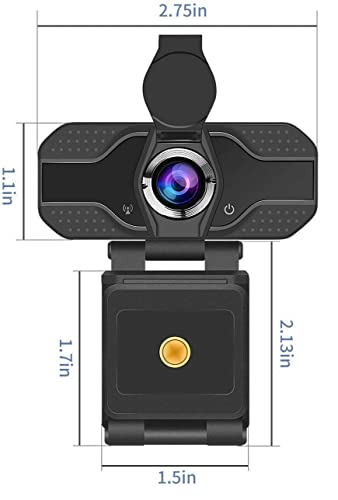 1080P Webcam with Privacy Cover Streaming Webcam with Microphone USB Tripod
