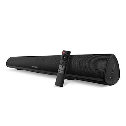 100Watt 40 Inch Soundbar, BESTISAN Sound Bar Wireless and Wired Audio Bluetooth 5.0 TV Speakers with HDMI-ARC Function (2023 Beef UP Version, DSP Audio, Bass Adjustable, Wall Mountable) - color: 40inch black