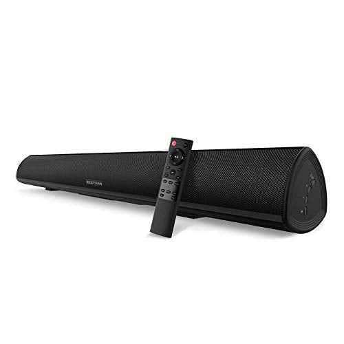 100Watt 40 Inch Soundbar, BESTISAN Sound Bar Wireless and Wired Audio Bluetooth 5.0 TV Speakers with HDMI-ARC Function (2023 Beef UP Version, DSP Audio, Bass Adjustable, Wall Mountable) - color: 40inch black