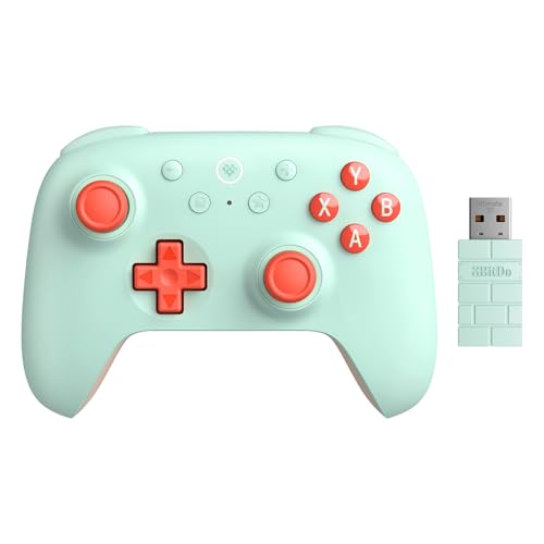 AKNES 8Bitdo Ultimate 2C Wireless 2.4G Controller for Windows PC and Android, Gamepad with Hall Effect Joysticks and Hall Triggers, 1000Hz Polling Rate, Remappable L4/R4 Bumpers - Mint | Gamepad with Hall Effect Joysticks and Hall Triggers, 1000Hz Polling