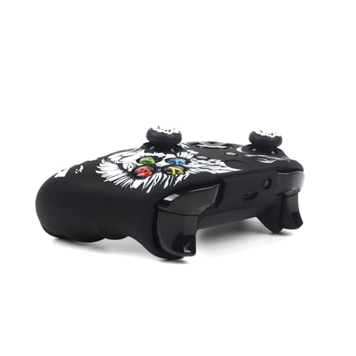 Lion Controller Skin Cover Compatible with Xbox one Controller, RALAN Protector Case, Customised Thumb Grips Caps - color: Lion Black White