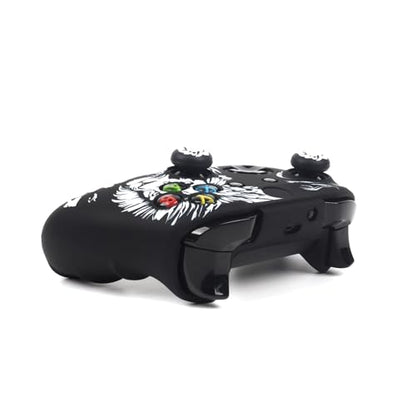 Lion Controller Skin Cover Compatible with Xbox one Controller, RALAN Protector Case, Customised Thumb Grips Caps - color: Lion Black White