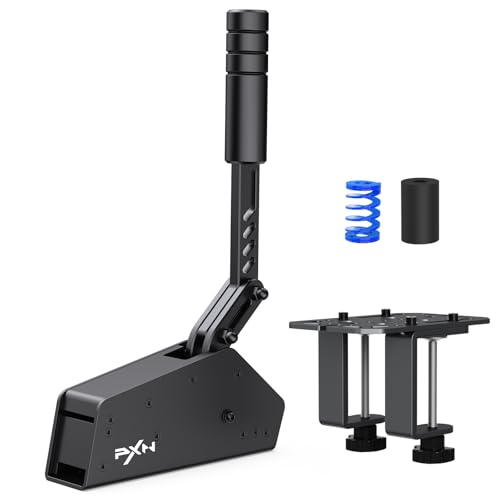 PXN HB S USB Handbrake for Sim Racing, PC Racing Handbrake | Alloy Build, 16-Bit Linear Sensor, Adjustable Force & Stroke, Spring & Damping, Desk Clamp – for Windows PC