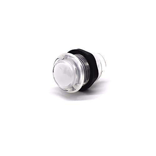 Arcity 8 Pcs 28mm Arcade Push Buttons Flash LED Illuminated Shining Light White Buttons Buttons 5V with Built-in Microswtich for Arcade Machine Video Game Console DIY Kit