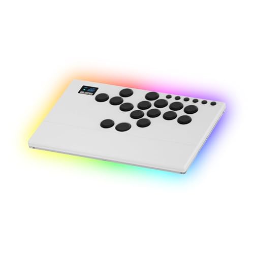 NLOFIN Leverless Arcade Stick 16Keys All-Button Leverless Controller(White) | Custom RGB Arcade Fighting Stick,for PS4/PS5/PC/Switch/Steam, Aluminum Controller,Supports Hot-Swap&SOCD - color: White