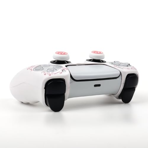 Cat Among Blossoming Branches Controller Skin Cover Compatible with PS5/Playstation 5 Controller, RALAN Protector Case Customised Thumb Grip - color: Cat White Pink