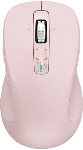 CITLLA Wireless Bluetooth Mouse (USB + BT1 + BT2), Full Size Mouse, 4-Way Scrolling, Multi-Device Silent for Computer, Laptop, iPad, MacBook (Pink) - color: Pink