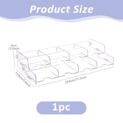 DICOSMETIC 2-Tier 8-Grid Acrylic Card Tray Organizer Clear Card Sorting Tray Holder Game Piece Holder Accessories for Catan Settlers Board Game and All Other Cards Games