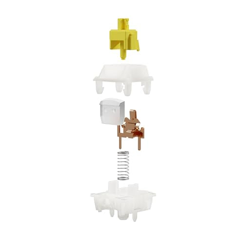 GATERON Milky Yellow Pro V3 Keyboard Switches, Pre-lubed Linear 5 pin for All MX Mechanical Keyboard (10PCS) - color: Milky Yellow Pro V3, size: 10pcs