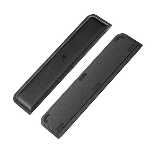 Computer Keyboard Wrist Rest Pad, Ergonomic Soft Memory Foam Wrist Support w/Anti-Slip Rubber Base, Black (Protein leather, 15.35 in*3.54 in*1.1 in) - size: 15.35 in*3.54 in*1.1 in, style: Protein leather