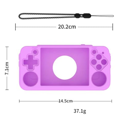 Silicone Protective Case for ANBERNIC RG35XX H Retro Handheld Gaming Console, Soft Sleeve Cover Protector Anti-Bump and Anti-Drop Full Protection, with Lanyard (Purple) - color: Purple