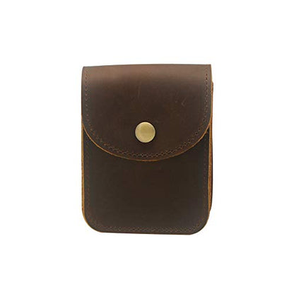 Playing Card Case,Genuine Leather Deck Card Holder for Magicians Poker Players Camping Holidays Trips -Brown - color: Single deck