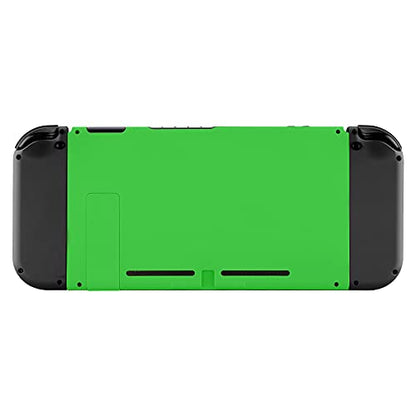 eXtremeRate Soft Touch Grip Green Console Back Plate DIY Replacement Housing Shell Case for Nintendo Switch Console with Kickstand – JoyCon Shell NOT Included - color: Green