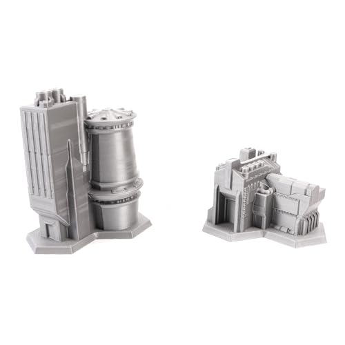 Tabletop Terrain 6mm Sci-Fi Cityscape Bundle 1 Hex for Miniatures Games Such as Epic Battletech Adeptus Titanicus (Bundle 1 with Hexes) - size: Bundle 1 with Hexes