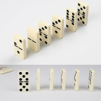 Domino Set for Adults, Double Nine Dominoes Set with Wooden Case for Classical Board Games, for Family and Kids,55 Tiles (2-4 Players) | For 2-4 players, 55 Ivory Domino tiles, Metal spinners, portable wood case, family game, board game, Parent Gift choic