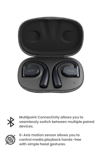 Cleer ARC II Open Ear Headphones, True Wireless Ear Buds with Dual Mic, Sweat Resistant, Multi-Point Connect, 35 Hrs Playtime, Secure Fit, Bluetooth 5.3 Earbuds with Ear Hooks, Preset EQs, Blue - color: Blue