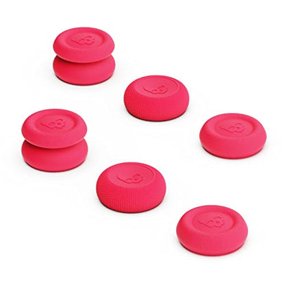 Skull & Co. Skin, CQC and FPS Thumb Grip Set Joystick Cap Analog Stick Cap for Nintendo Switch Pro Controller & PS4 / Slim/Pro Controller- Neon Pink, 3 Pairs(6pcs) - color: Neon Pink, size: Concave-6pcs