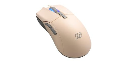iRocks M31R Wireless Gaming Mouse, Triple Mode 2.4G/ Bluetooth/USB-C Detachable Cable Gaming Mouse, Kailh GM8.0 Switches, Advanced PixArt PAW3395 Optical Sensor, Up to 26,000 DPI - Beige - color: Beige
