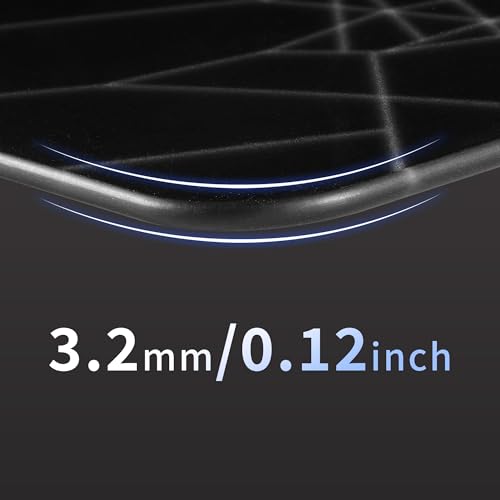 XVX Glass Mouse Pad for Gaming, Black Spider Webs Hard Gaming Mousepad, Professional Large Mouse Mat 16.2" x 12.2", Special Glass Surface with Improved Precision and Speed - color: Black(Spider Webs)