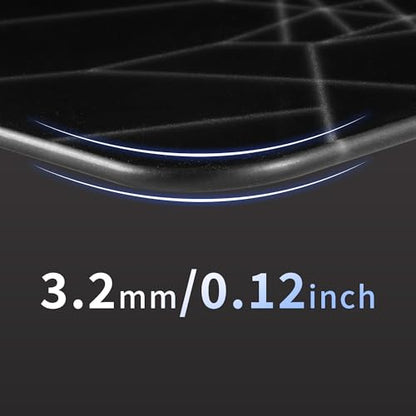 XVX Glass Mouse Pad for Gaming, Black Spider Webs Hard Gaming Mousepad, Professional Large Mouse Mat 16.2" x 12.2", Special Glass Surface with Improved Precision and Speed - color: Black(Spider Webs)