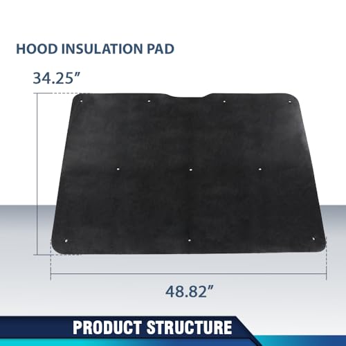 PIT66Hood Insulation Pad 1/2" W/ Clips Compatible with Buick Regal 1981-1987 - style: 1981-1987 Buick Regal