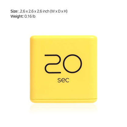 mooas Cube Timer, Flip, Block, Productivity, Time Management (Yellow) | 10/20/30/60 Sec Countdown Timer, Battery Operated, 2-Level Alarm Vol, Easy to Use, ADHD, Exercise, Study, Cooking - color: Yellow