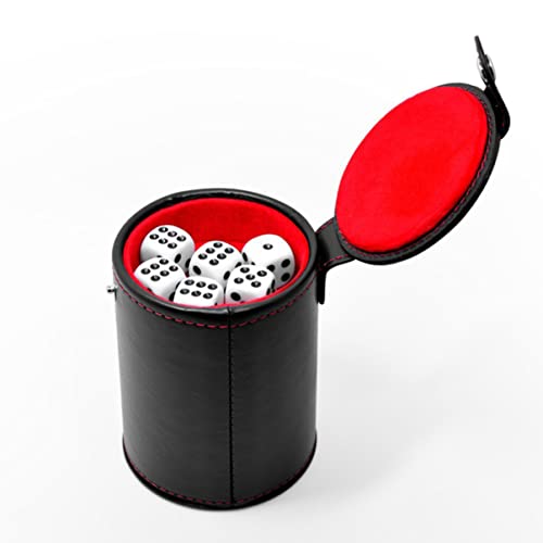 SUPVOX Double Layer PU Leather Dice Cup Silent Dice Shaking Box for Board Games KTV and Bar Entertainment Includes Storage