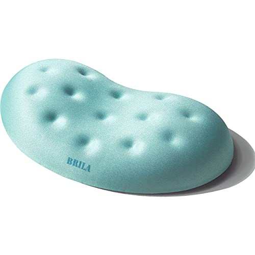 BRILA Ergonomic Memory Foam Mouse Wrist Rest Support Pad Cushion for Computer, Laptop, Office Work, PC Gaming - Massage Holes Design - Wrist Pain Relief (Aquamarine Mouse Wrist Rest) - color: Aquamarine Mouse Wrist Rest