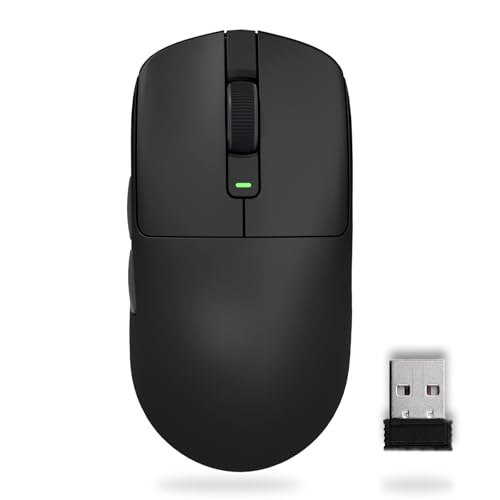 RK ROYAL KLUDGE RK M30 Wireless Gaming Mouse, 24000 DPI, 43g Ultra-Lightweight, PAW3311 Sensor, 2.4G/Bluetooth/USB-C Rechargeable Wireless Mouse with 5 Programmable Buttons for PC/Mac, Black Grey - color: black grey