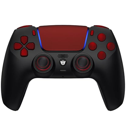 HEXGAMING RIVAL Wireless Controller Compatible with ps5, Black Red | Hall Effect Joysticks, Mouse-Click Triggers & Bumpers, 2 Remappable Back Buttons, 8 Swappable Sticks, FPS Gaming - color: Black Red